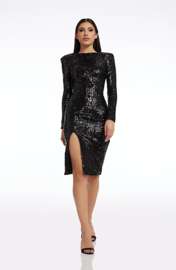 Natalie Placement Sequin Dress